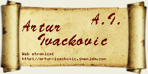 Artur Ivačković vizit kartica